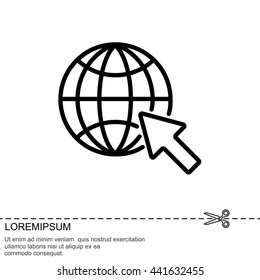 Web line icon. Globe, go to web