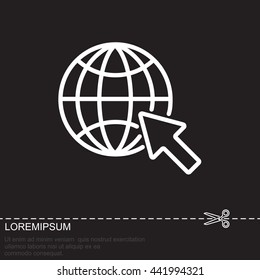 Web line icon. Globe, go to web