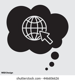 Web line icon. Globe, go to web