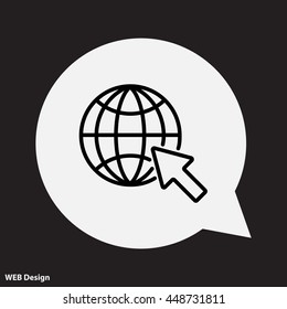 Web line icon. Globe, go to web