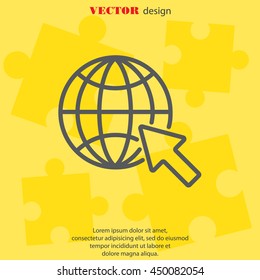 Web line icon. Globe, go to web