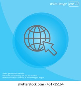 Web line icon. Globe, go to web