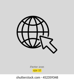 Web line icon. Globe, go to web