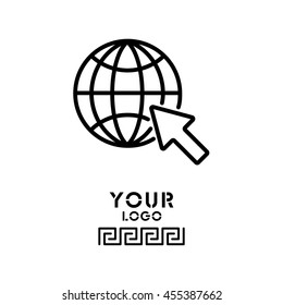 Web line icon. Globe, go to web