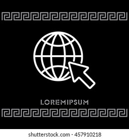 Web line icon. Globe, go to web