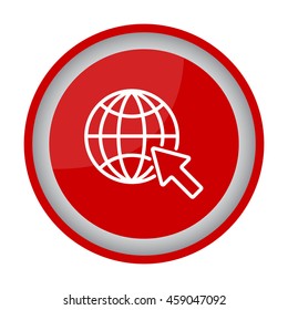 Web line icon. Globe, go to web