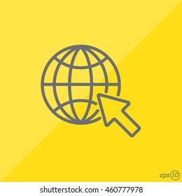 Web line icon. Globe, go to web