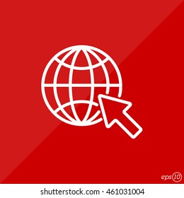 Web line icon. Globe, go to web