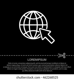 Web line icon. Globe, go to web