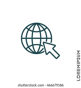 Web line icon. Globe, go to web