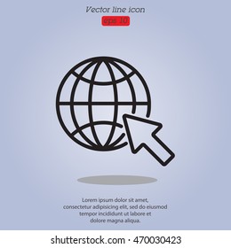Web line icon. Globe, go to web
