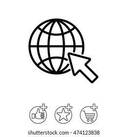 Web line icon. Globe, go to web