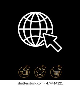 Web line icon. Globe, go to web