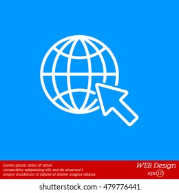 Web line icon. Globe, go to web