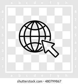 Web line icon. Globe, go to web