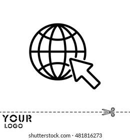 Web line icon. Globe, go to web