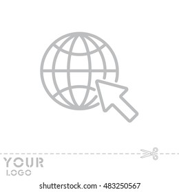 Web line icon. Globe, go to web