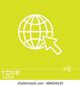 Web line icon. Globe, go to web