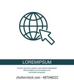 Web line icon. Globe, go to web