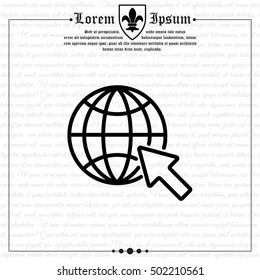 Web line icon. Globe, go to web
