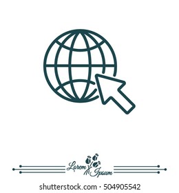 Web line icon. Globe, go to web