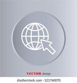 Web line icon. Globe, go to web