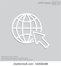 Web line icon. Globe, go to web