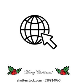 Web line icon. Globe, go to web