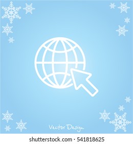 Web line icon. Globe, go to web