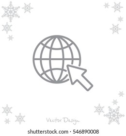 Web line icon. Globe, go to web