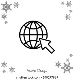Web line icon. Globe, go to web