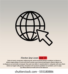 Web line icon. Globe, go to web