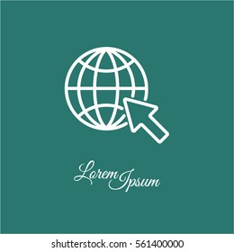 Web line icon. Globe, go to web
