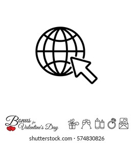Web line icon. Globe, go to web