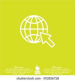 Web line icon. Globe, go to web