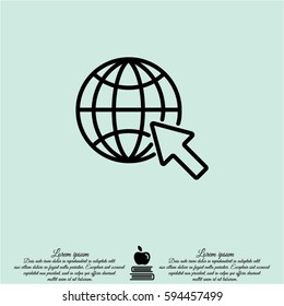 Web line icon. Globe, go to web