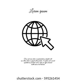 Web line icon. Globe, go to web