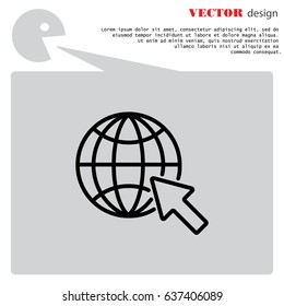 Web line icon. Globe, go to web