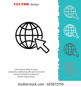 Web line icon. Globe, go to web