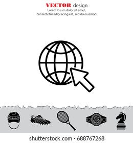 Web line icon. Globe, go to web