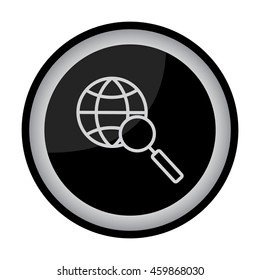 Web line icon. Globe and loupe
