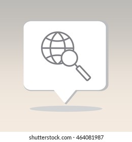 Web line icon. Globe and loupe