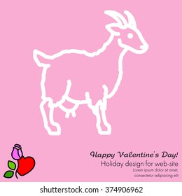 Web line icon. Goat,