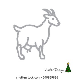 Web line icon. Goat, livestock