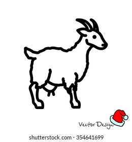 Web line icon. Goat, livestock