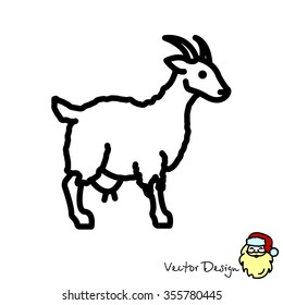 Web line icon. Goat, livestock