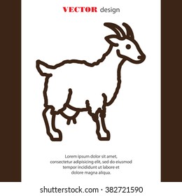 Web line icon. Goat, livestock