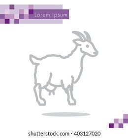 Web line icon. Goat, livestock