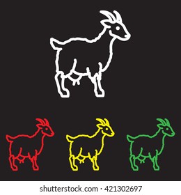 Web line icon. Goat, livestock