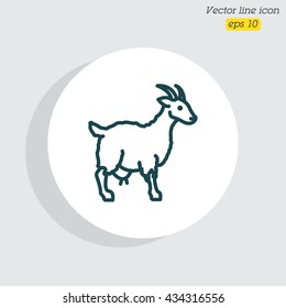 Web line icon. Goat, livestock